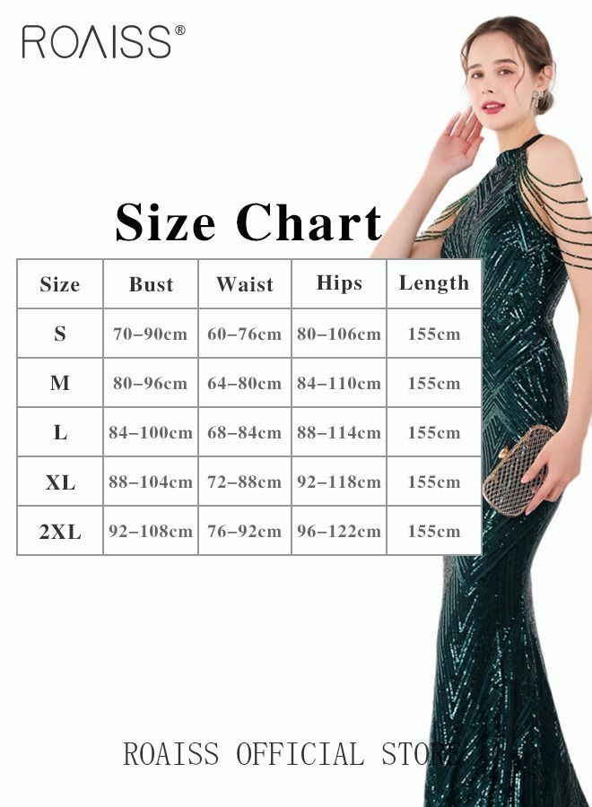 Banquet Party Dress for Women Evening Dresses Sequins Floor-Length Mermaid Style Prom Ball Gown Wedding Elegant Slim Long Formal Dresses Bridesmaid Dress