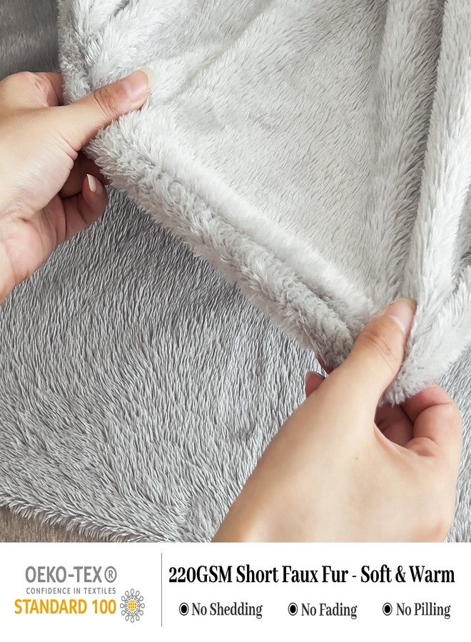 YIYEA Fleece Fitted Sheet Only, Ultra Soft Fluffy Plush Velvet Deep Pocket Fitted Bottom Sheet for Fall Winter, Cozy Warmth and No Shedding, Light Gray, Queen - Image 3