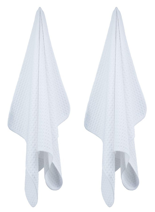 POLYTE Ultra Premium Microfiber Kitchen Dish Hand Towel Waffle Weave, 8 Pack (16x28 in, White) - Image 2
