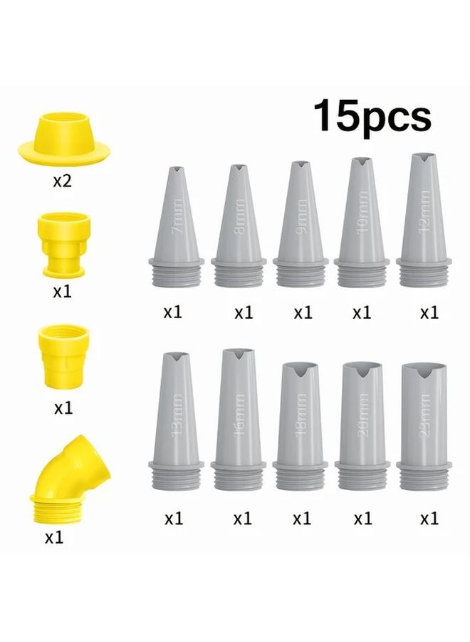 1 Set 15pcs Pro Silicone Caulking Gun Nozzle Durable Easy Clean Plastic Dispensing Tips - Image 1