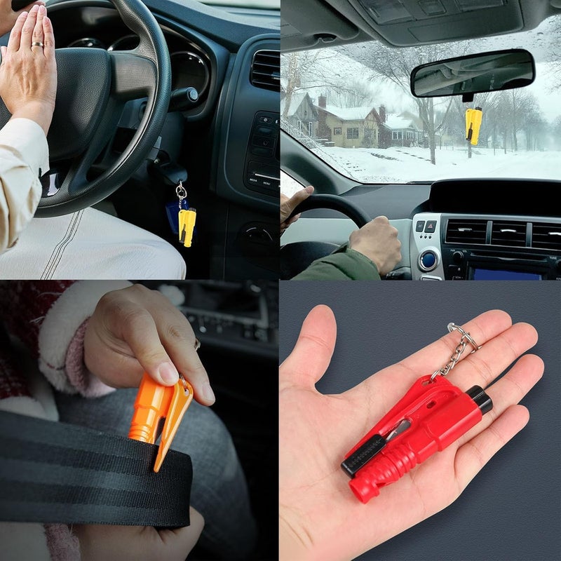 KASTWAVE 8 Pcs Car Window Breaker Tool Keychain, 3-in-1 Glass Breaker, Seatbelt Cutter & Survival Whistle, Emergency Escape Tool for All Cars, Car Accessories - Image 5