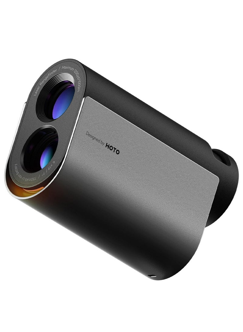 HOTO GOLF LASER RANGEFINDER 1200-yard Extra-long range Clear field of vision in 6x magnification ±1-yard test accuracy 0.5 seconds instant feedback Two-button design Two modes: Slope Compensation - Image 1