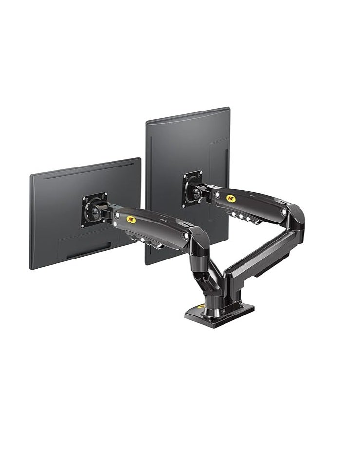 Generic Dual Monitor Mount, Full Motion Swivel Monitor Arm with Gas Spring for 17-27'' Monitors, Load 4.4-19.8lbs, VESA 75/100 F160  - Image 1