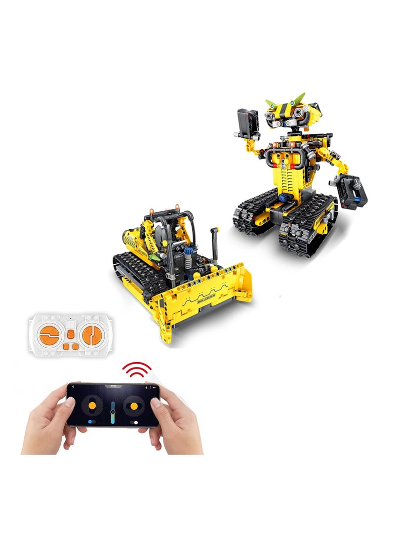 KASTWAVE Intelligent Assembly of Building Block Robot Toys, Engage Young Minds with Robot Building Toy, APP/Remote Control Bulldozer/Robot Kit for 8-14 Year Olds and Ideal Birthday Gift (Bulldozer) - Image 1