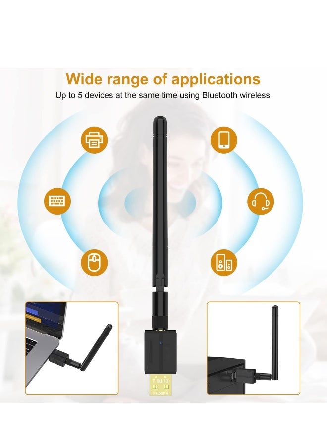 Generic Long Range USB Bluetooth 5.3 Adapter for Desktop PC - 328FT Wireless Connectivity for Mouse, Keyboard, Headphones - Compatible with Windows 11/10/8.1 - High-Speed Data Transfer, Low Latency, Plug and Play  - Image 4