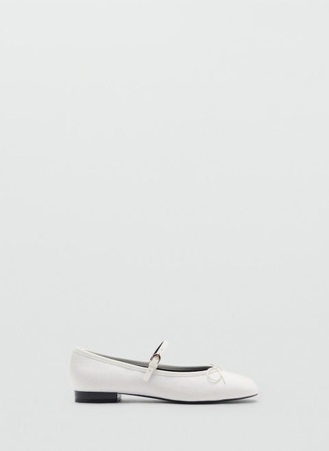 Ballerinas With Strip And Bow Detail