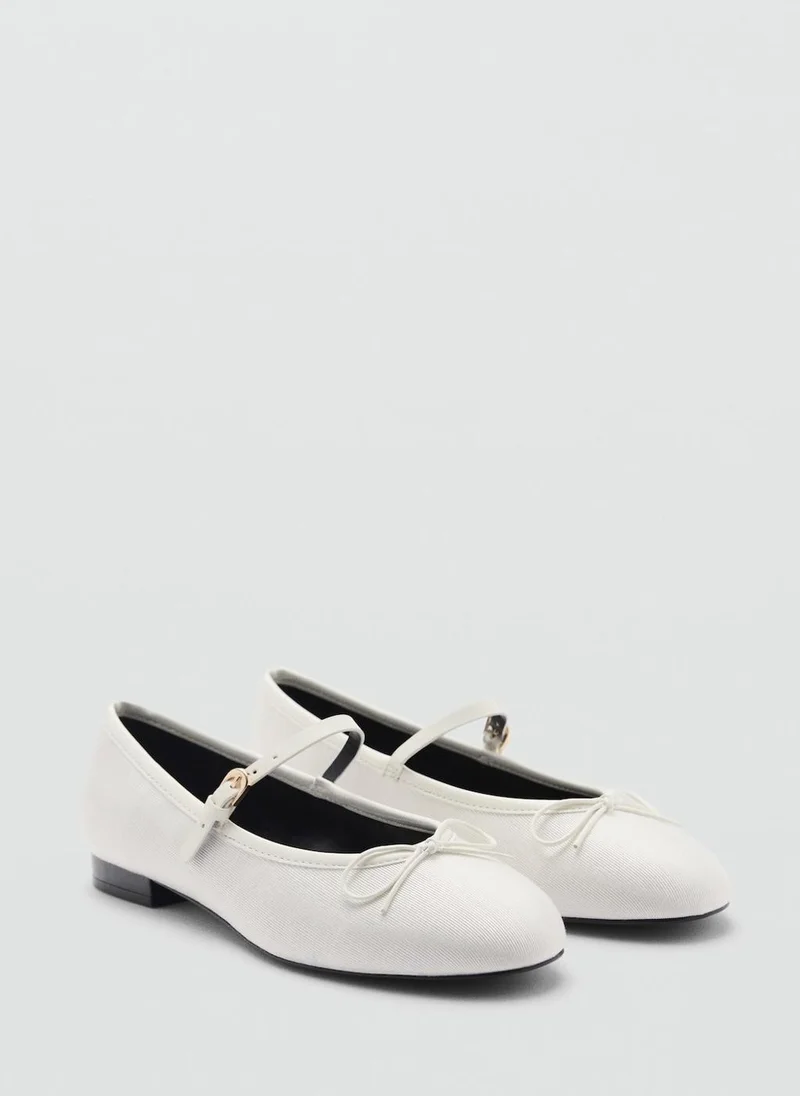 MANGO Ballerinas With Strip And Bow Detail