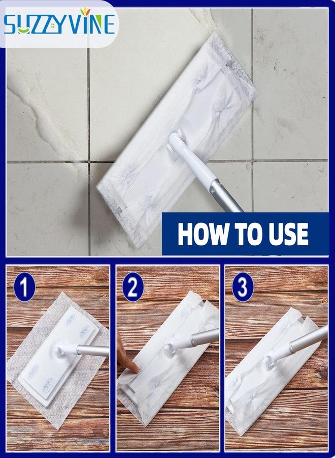 SUZZYVINE Dry Sweeping Cloths Mop Refills Disposable Floor Cleaning Wipes Compatible with Swiffer Sweeper, Unscented, 7.87"x11.81", Total 160 Count - Image 3