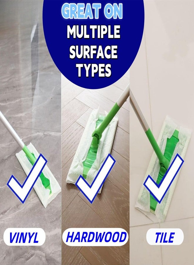SUZZYVINE Dry Sweeping Cloths Mop Refills Disposable Floor Cleaning Wipes Compatible with Swiffer Sweeper, Unscented, 7.87"x11.81", Total 160 Count - Image 2