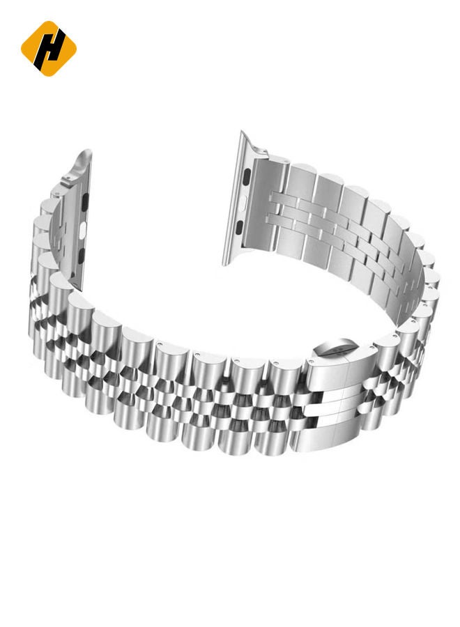 HuHa Replacement Band Compatible with Apple Watch 45mm,Stainless Steel Solid Strap Metal Bracelet for Apple Watch Series 7/  - Image 3