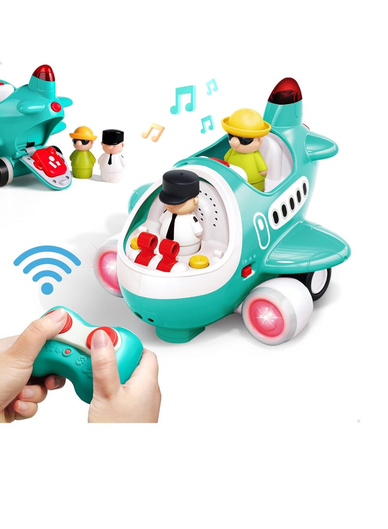 iplay Baby Airplane Car Toy, Cool Remote Control Plane Car Toy With Lights And Sound, Infant Musical RC Car Helicopter, Lightweight And Safe Kids Education Toy, (1pc, Mint Green) - Image 1