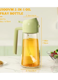 YOMNA 2-in-1 Oil Sprayer Bottle, 15.8oz /470ml Oil Dispenser and Olive Sprayer, Basic Oil Bottles for Kitchen, Cooking Oil Dispenser for Cooking Air Fryer  - Image 2