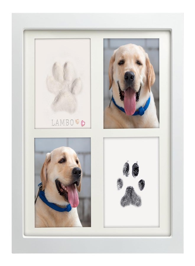MYPAWLETS Ink & Clay Paw Print Kit for Dog Cat,Clean-Touch Ink Pad & Soft Clay for Dog Pawprints,Pet Paw Print Impression Kit Large Paw Print Area,Pawprint Keepsake Frame for 1-2 Pets-White - Image 1