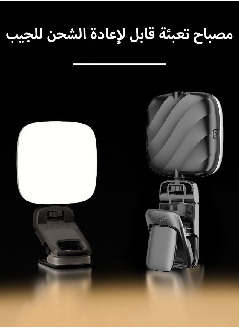 LEOKOR - Rechargeable Selfie Light,Phone Light with 3 Lighting Mode/10 Brightness Level,360° Rotatable Phone Ring Light with USB Port,Portable Video Light for iPhone,iPad,Laptop,Makeup (Black) - Image 1