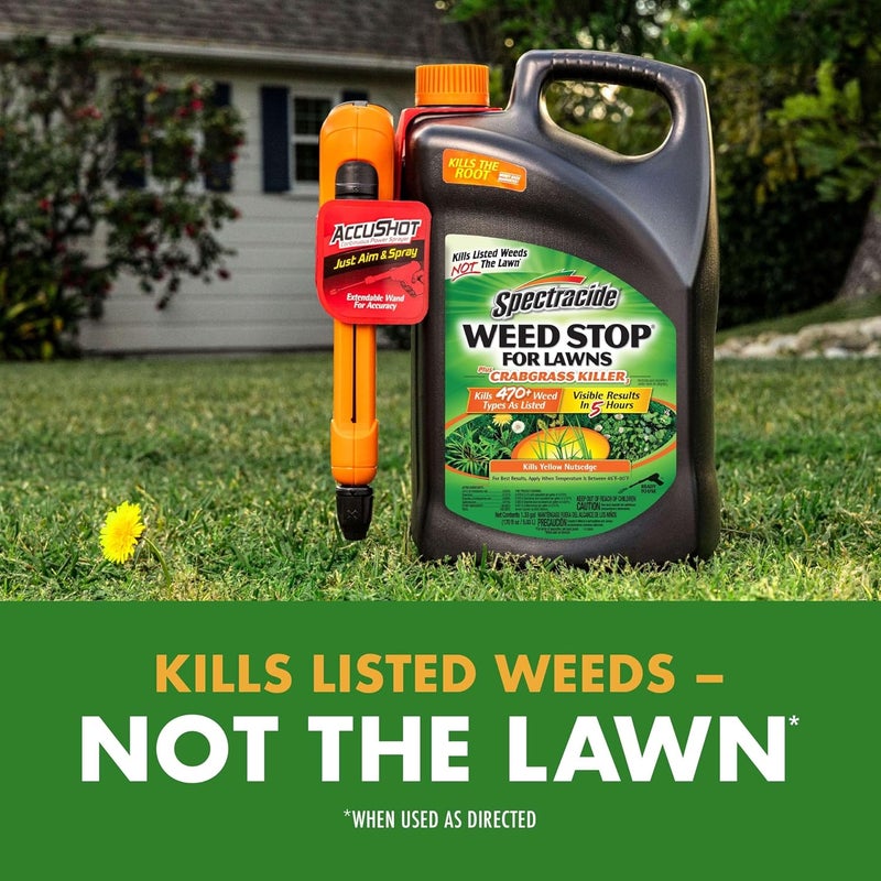 Spectracide Weed Stop For Lawns Plus Crabgrass Killer, AccuShot Sprayer, 1.33 gallon - Image 3