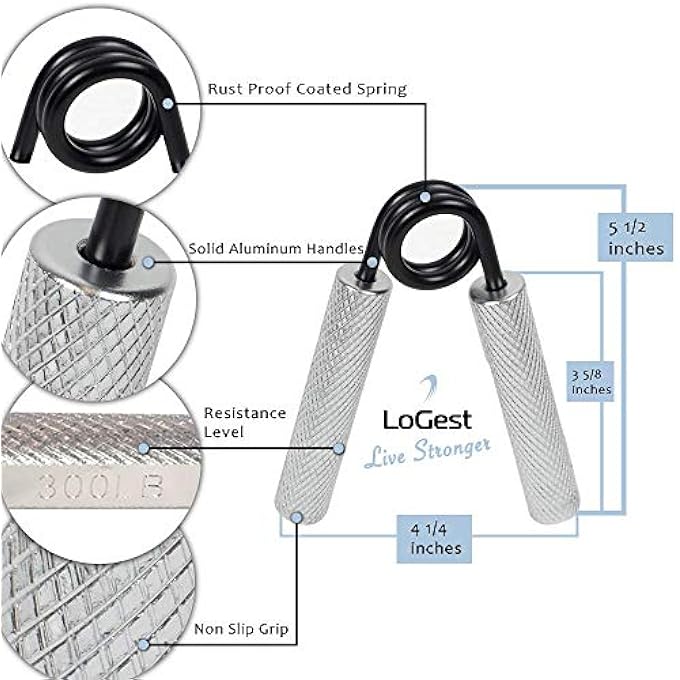Logest Metal Hand Grip Strengthener 100Lb-350Lb No Slip Heavy-Duty Grip Strengthener With Gift Box, Great Wrist & Forearm Hand Exerciser, Home Gym, Hand Gripper Grip Strength Trainer - Image 3