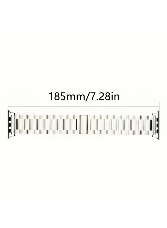 Starlight Color Stainless Steel Strap With PC Case For iWatch Series 9 8 7 45mm - Image 3
