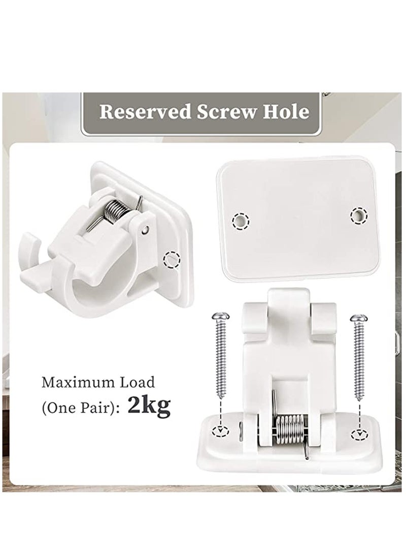 KASTWAVE 8 Pieces Self Adhesive Curtain Rod Bracket Drapery Hook Holders Fixing Rod Holder Curtain Pole Wall Brackets Towel Rod Hooks for Home Bathroom and Hotel Use  - Image 3