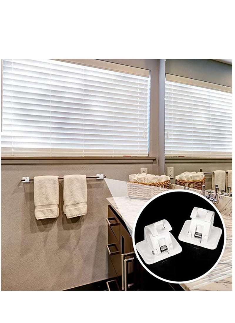 KASTWAVE 8 Pieces Self Adhesive Curtain Rod Bracket Drapery Hook Holders Fixing Rod Holder Curtain Pole Wall Brackets Towel Rod Hooks for Home Bathroom and Hotel Use  - Image 4
