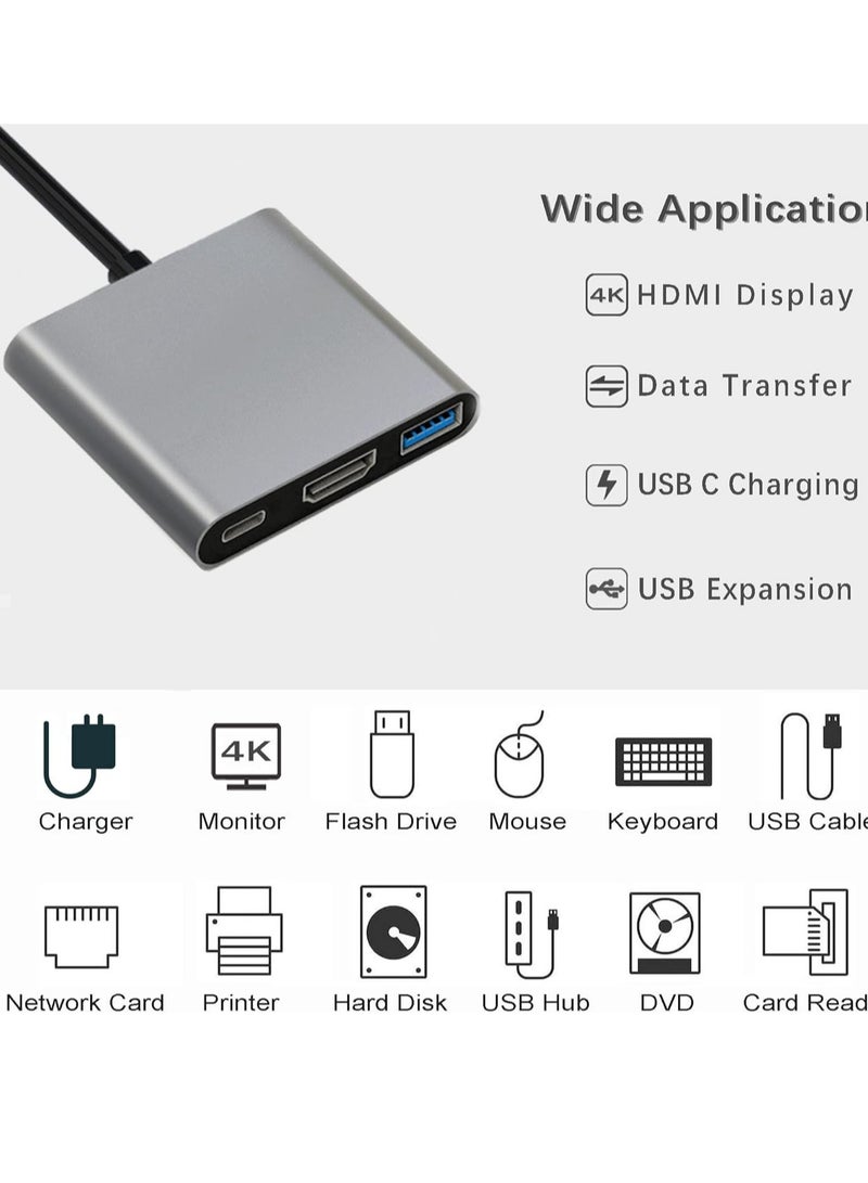 USB-C to HDMI Multiport Adapter with Charging Port – 4K HDMI Converter, USB 3.0 Hub, and USB-C Charging for Mac, iPad Pro, MacBook, and Chromebook - Image 3