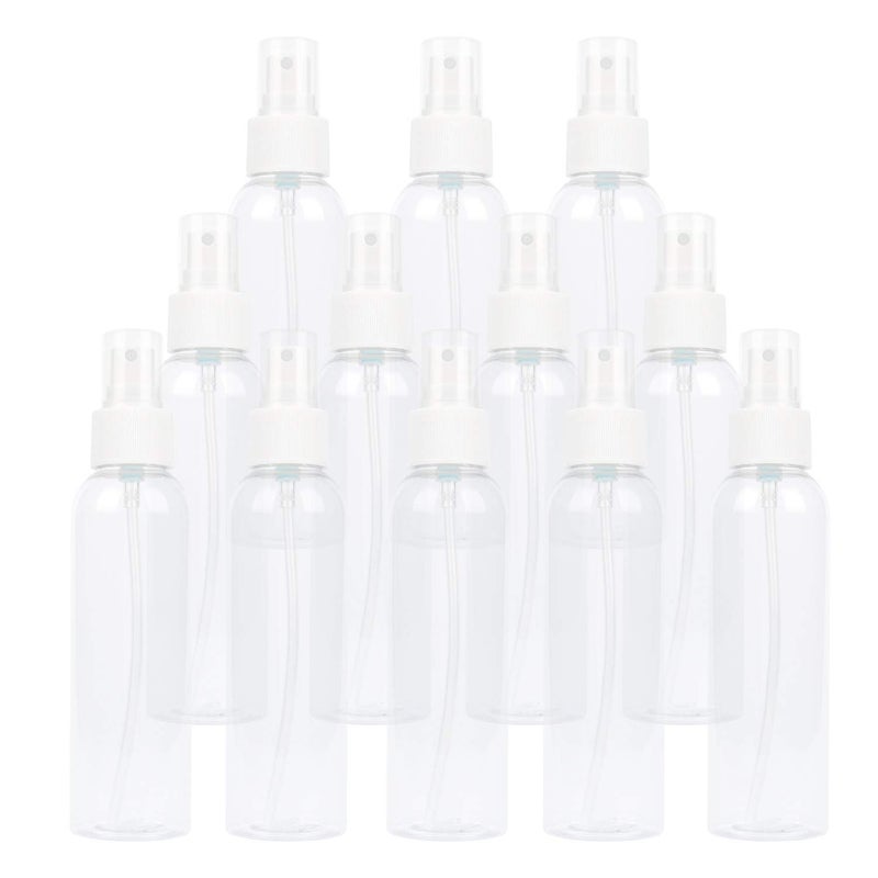 TRENDBOX 12 Pack Empty Transparent Plastic Fine Mist Spray Bottle 120 ml 4 oz