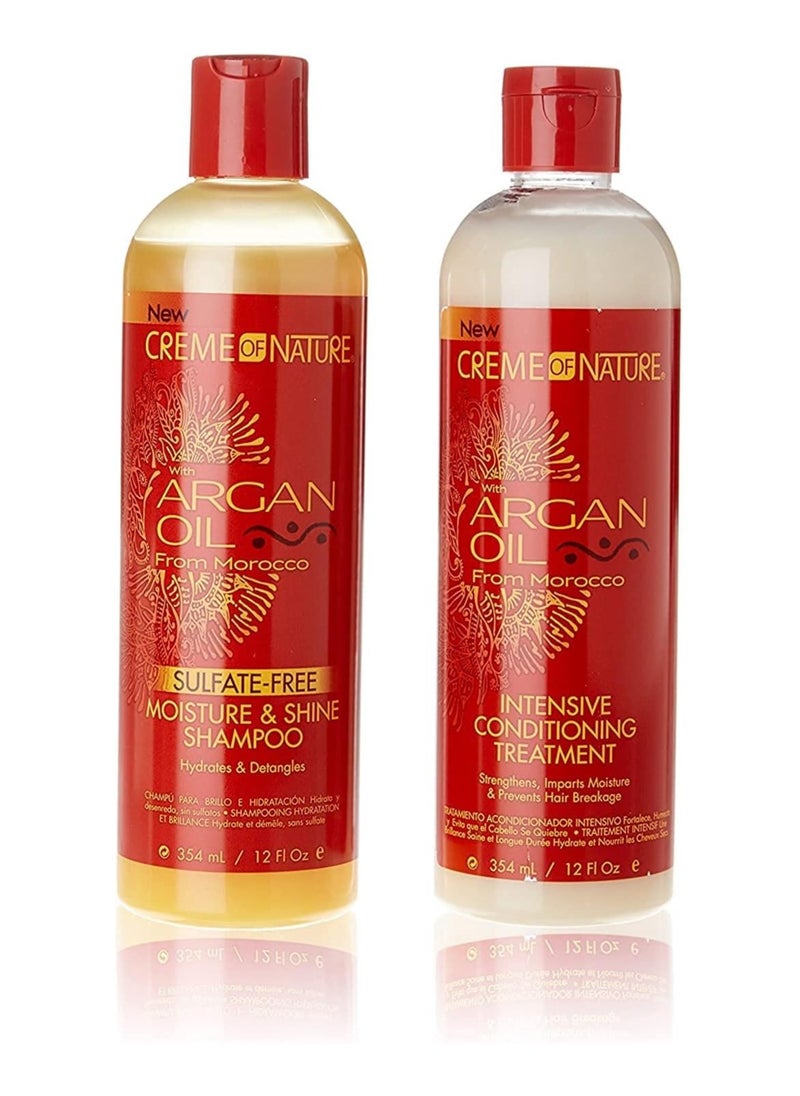 Argan - Creme Of Nature Argan Shampoo & Conditioner Set Each 350ml 2PCS - Image 1