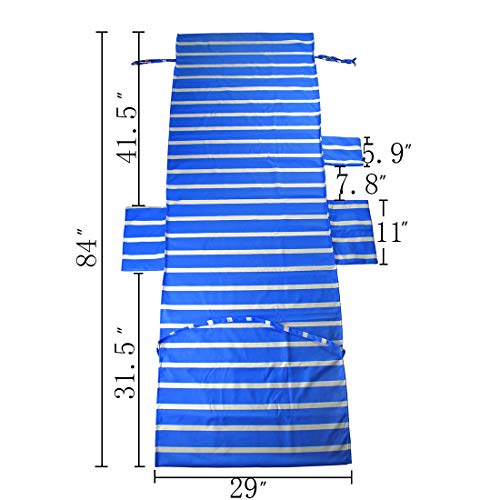VOCOOL Beach Chair Towel Chaise Lounge Cover with Pockets Pool Chair Towel for Outdoor Patio Garden (Blue) - Image 2