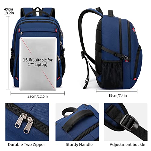 CAFELE 17.3 Inch Laptop Backpack,Business Travel Durable Work Backpck for Women Men,Blue.This product is not suitable for children aged 12 and under - Image 4