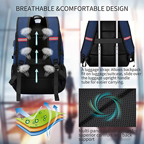 CAFELE 17.3 Inch Laptop Backpack,Business Travel Durable Work Backpck for Women Men,Blue.This product is not suitable for children aged 12 and under - Image 5