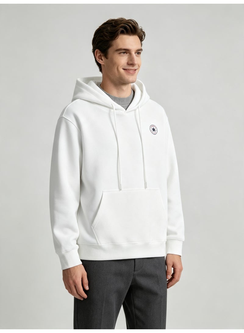 كونفرس CONVERSE Men's and women's basic hooded autumn loose pullover sweater - Image 1