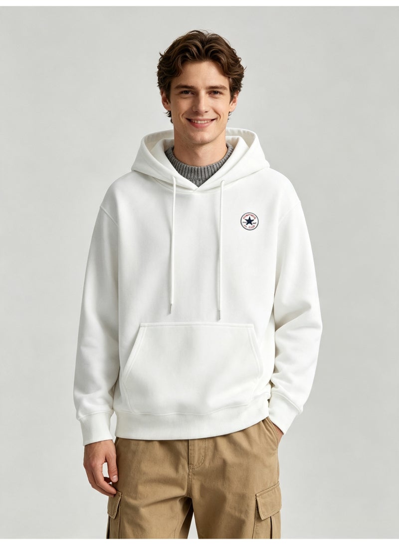 كونفرس CONVERSE Men's and women's basic hooded autumn loose pullover sweater - Image 3