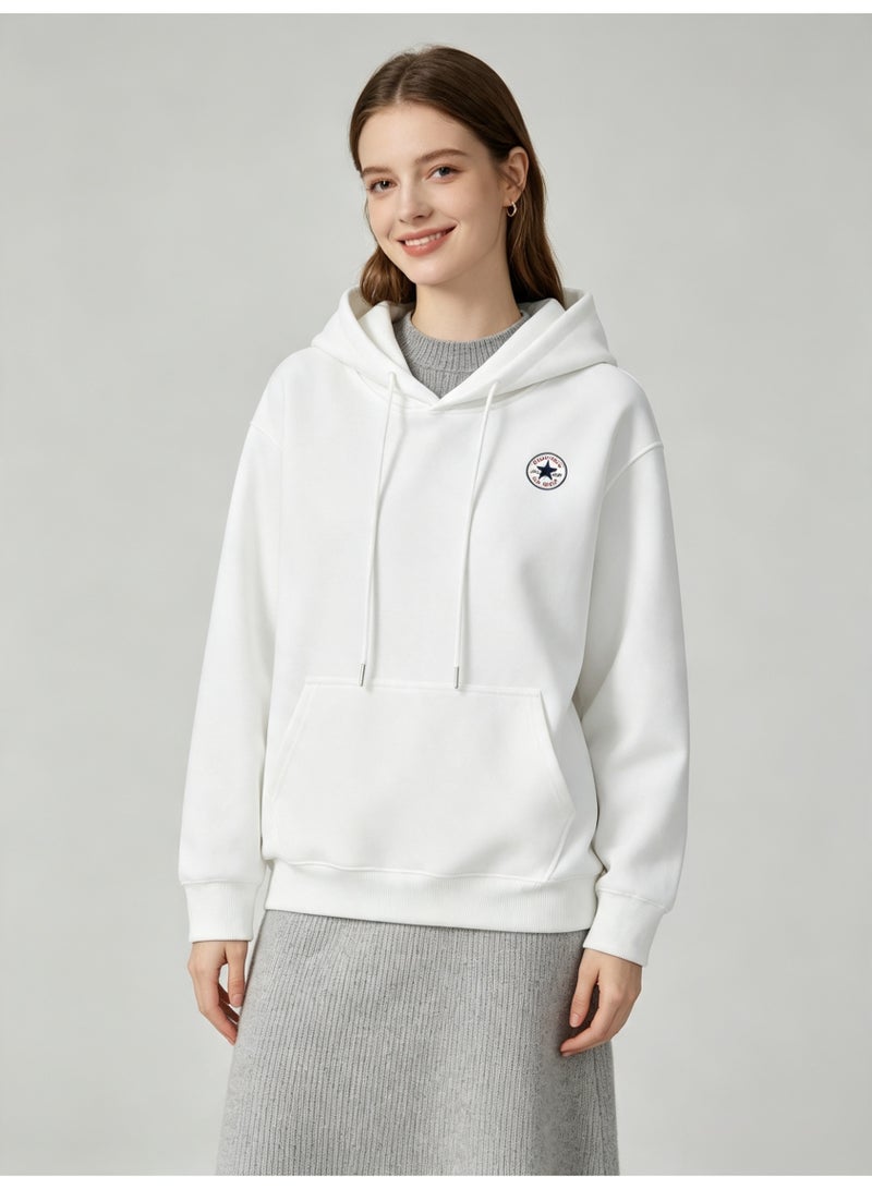 كونفرس CONVERSE Men's and women's basic hooded autumn loose pullover sweater - Image 5
