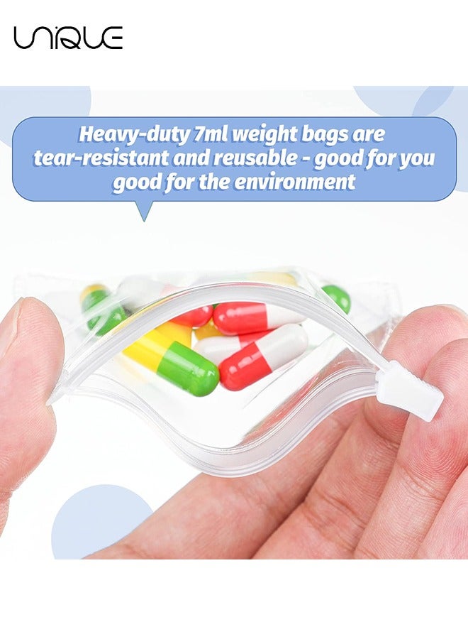 Unique 24 Pcs Small Storage Bags with Zippered, Reusable Pill Baggies, Clear Plastic Pill Bags，For Travel Medicine Organizer, Jewelry, Small Craft Pieces - Image 3