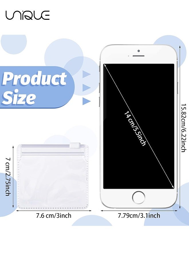 Unique 24 Pcs Small Storage Bags with Zippered, Reusable Pill Baggies, Clear Plastic Pill Bags，For Travel Medicine Organizer, Jewelry, Small Craft Pieces - Image 2