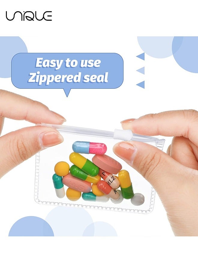 Unique 24 Pcs Small Storage Bags with Zippered, Reusable Pill Baggies, Clear Plastic Pill Bags，For Travel Medicine Organizer, Jewelry, Small Craft Pieces - Image 4