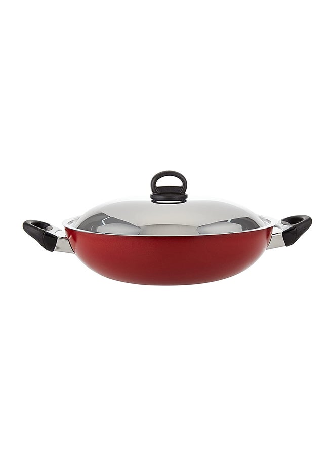 Prestige Classic. Flat Bottom Kadai Red 30cm - Image 2