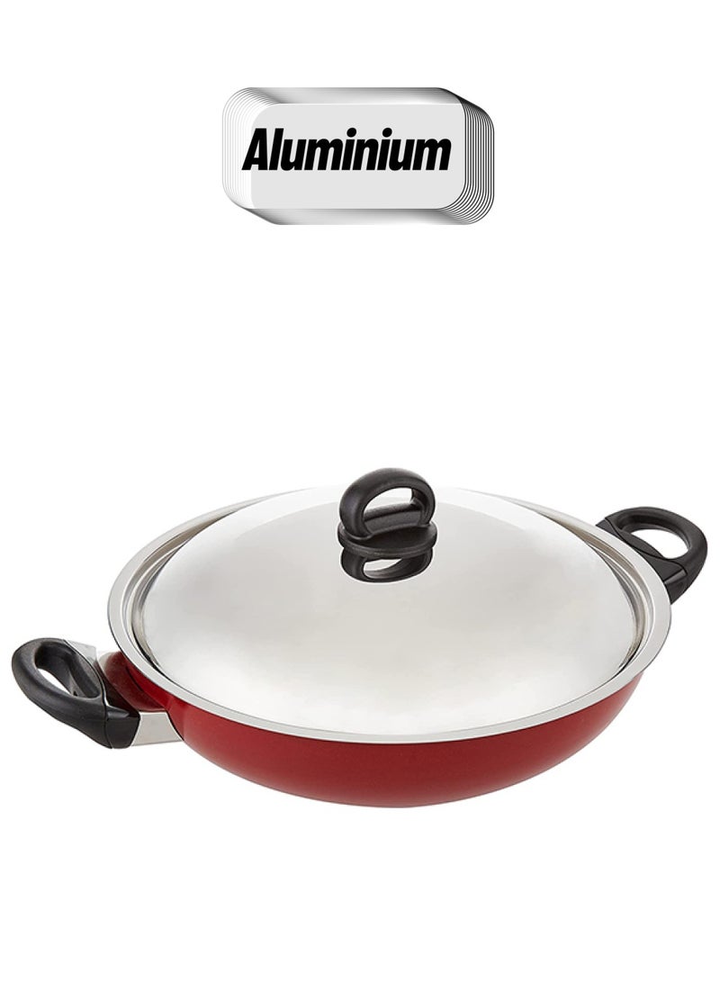 Prestige Classic. Flat Bottom Kadai Red 30cm - Image 1