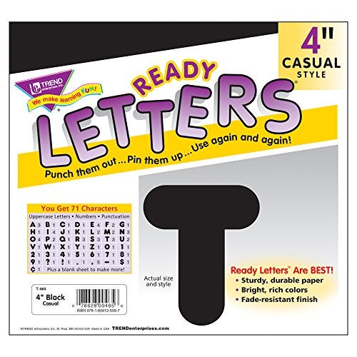 TREND enterprises, Inc. Black 4" Casual Uppercase Bulletin Board Ready Letters - Image 3