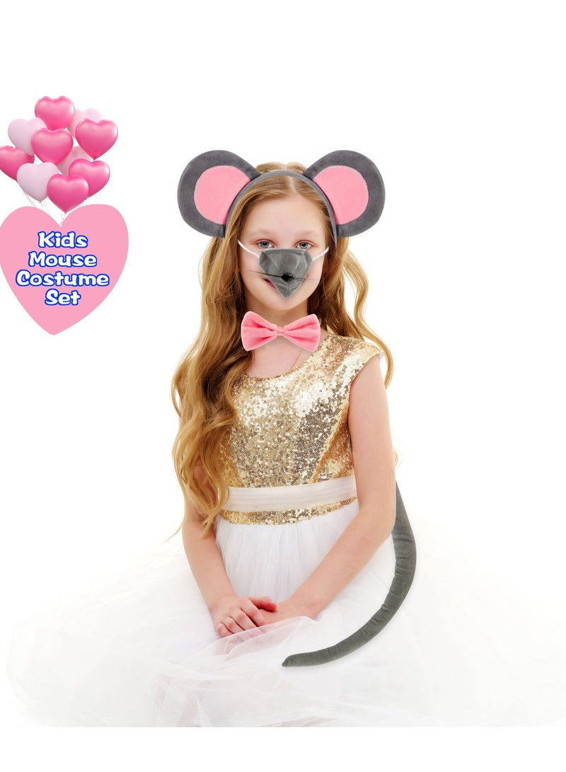 12 Pcs Mouse Costume Set, Mouse Ears Headband Nose Tail Gloves Bow Tie Costume Accessories, Suitable for Cosplay Costume Party Decoration - Image 3