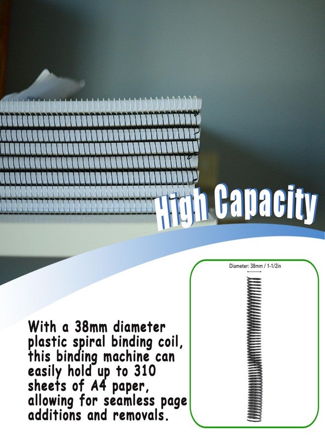lvifloae 18 Pcs Spiral Binding Coils 38Mm Diameter Reusable Binding Combs 48 Loop 4:1 Pitch 310 Sheet Spiral Binding Spine Bundle for A4 Paper - Image 2