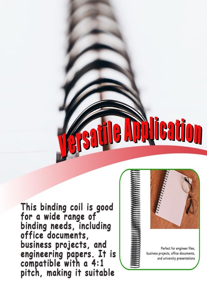 lvifloae 18 Pcs Spiral Binding Coils 38Mm Diameter Reusable Binding Combs 48 Loop 4:1 Pitch 310 Sheet Spiral Binding Spine Bundle for A4 Paper - Image 3