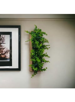 Litleo Litleo Arificial Plant for WallTableShelf with Wooden Pot with Adhesive Tape for Decoration Gift Green 