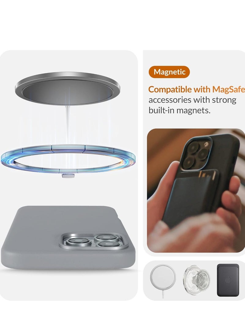 Raxoom Classic European Leather Phone Case for iPhone 16 Pro â€“ Gladius/Grey, Smoothens & Softens Over Time, Compatible with MagSafe - Image 5