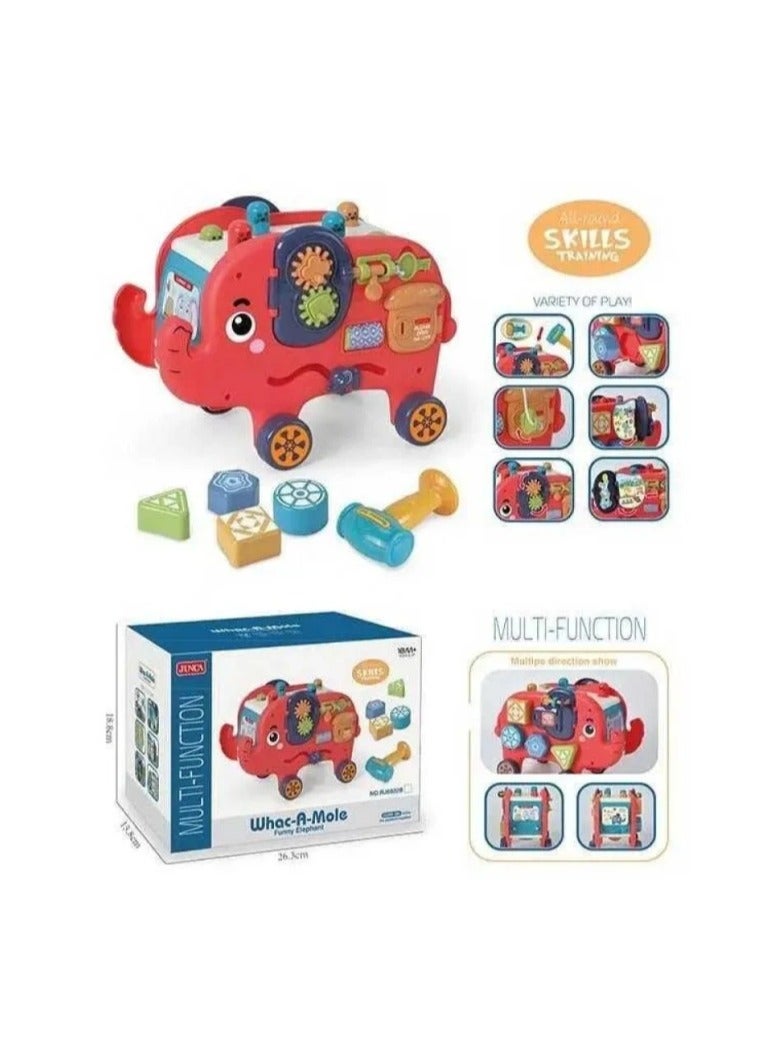 Multifunctional Puzzle Elephant Car, Hammer Toy for Infants and Toddlers, Montessori Toys for Babies over 18 Months, Gifts for Children - Image 4