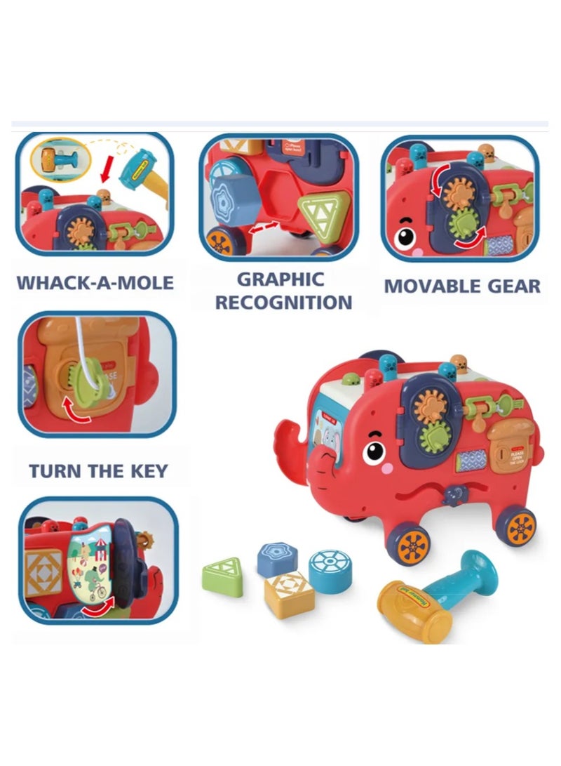 Multifunctional Puzzle Elephant Car, Hammer Toy for Infants and Toddlers, Montessori Toys for Babies over 18 Months, Gifts for Children - Image 5