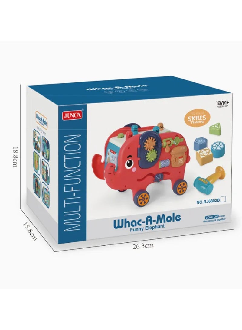 Multifunctional Puzzle Elephant Car, Hammer Toy for Infants and Toddlers, Montessori Toys for Babies over 18 Months, Gifts for Children - Image 3