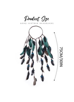 Boho Feather Headband Gypsy Headpiece Headdress Bohemian Hippie Headbands Indian Festival Hair Band Adjust Long Feather Hair Accessories For Women And Girls (Black+Green) - pzsku/Z3339013DCE2E4C34FDF2Z/45/_/1734182816/fec3b2e4-c0e7-4d0e-ae53-e99fd11aaaac