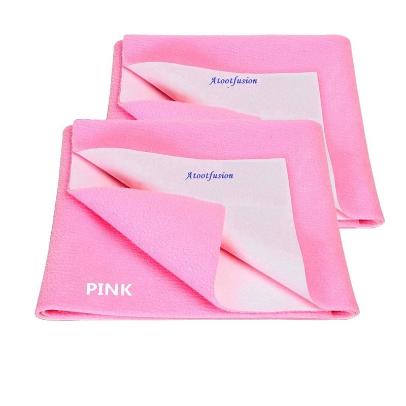 ATOOTFUSION Soft & Water Proof Baby Dry Sheet/Bed Protector,Reusable Bed Underpad, Waterproof Bed Pad & Pee Pad, Perfect for Kids, Adults, The Elderly (Small (70 x 50 cm), Pink) - Image 3