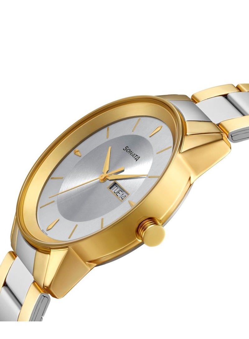 سوناتا ساعة يد تناظرية دائرية من الستانلس ستيل بلونين  مم - Image 2