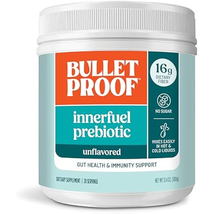 Bulletproof Innerfuel Prebiotic Fiber Powder, Unflavored, 16g Fiber, Plant-Sourced, Non-GMO & Third-Party Tested, Supports Gut & Digestive Health, 0g Sugar, 13.4 oz - Image 1
